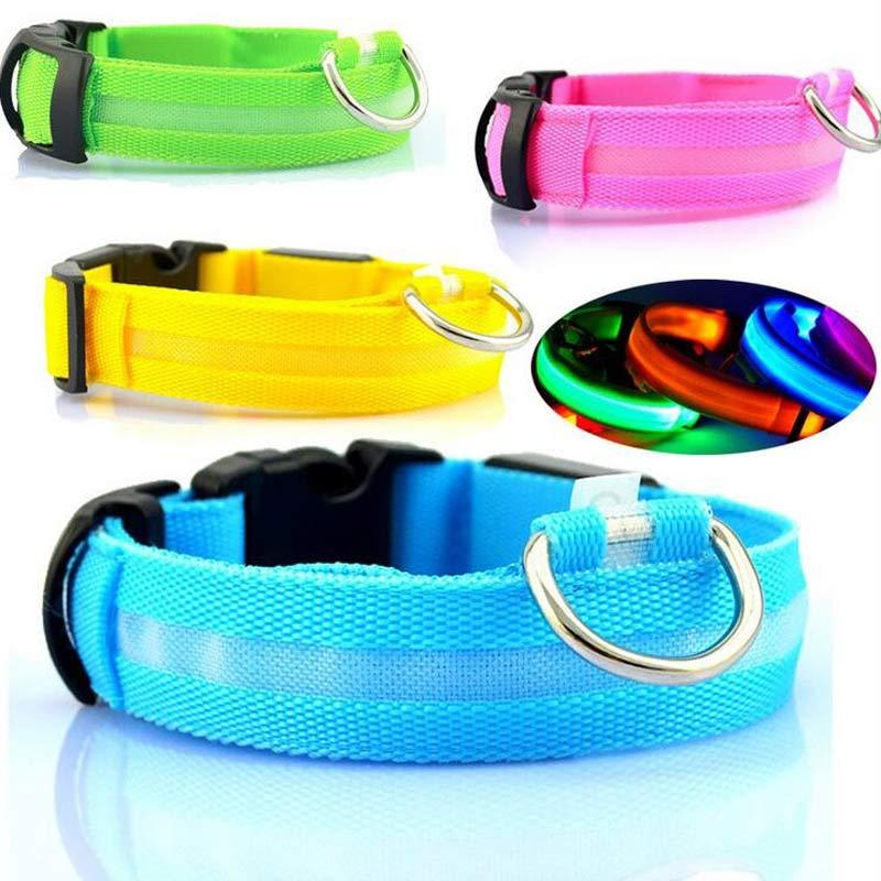 Night Safety LED Dog Collar - USB Rechargeable Flashing Nylon Glow Collar for High Visibility | Adjustable Pet Leash for Dogs & Cats