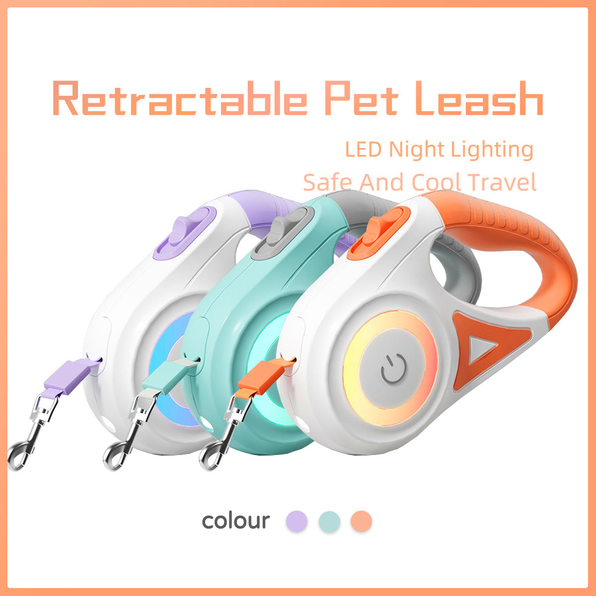 Retractable Dog Leash and Collar Set for Small & Medium Dogs – Tangle-Free Automatic Pet Leash, Durable Nylon Traction Rope for Dogs & Cats